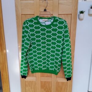 Green Chain Pattern Sweater